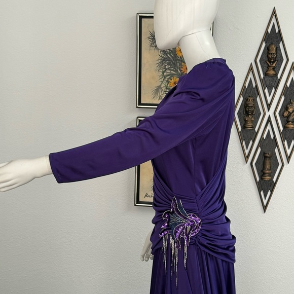 NWT Dead Stock Abby Kent Purple Cocktail Dress With Sequin Embellishment - Picture 8 of 10